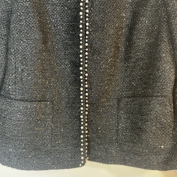 NWOT. RSVP by Talbots 18 Wool Blend Shimmer Boucle Tweed Jacket with Pearl Trim. - Picture 7 of 13
